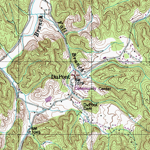 Topographic Map of Dupont Baptist Church, TN