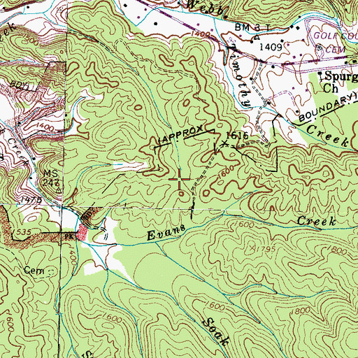 Topographic Map of Frazier Cemetery, TN