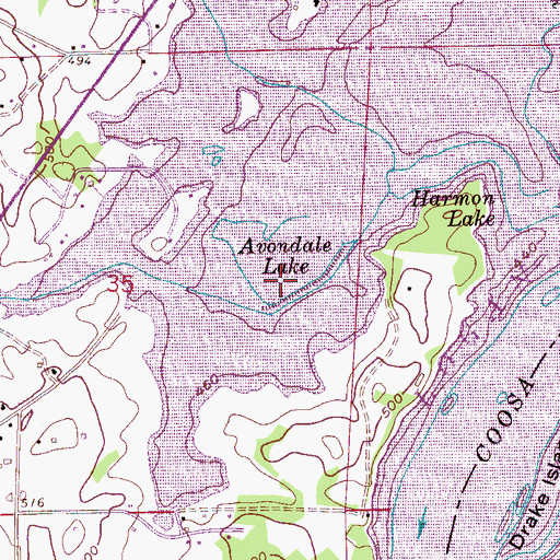 Topographic Map of Avondale Lake (historical), AL