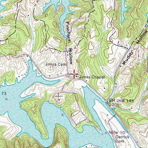 Topographic Map of Jones Chapel Cemetery, TN