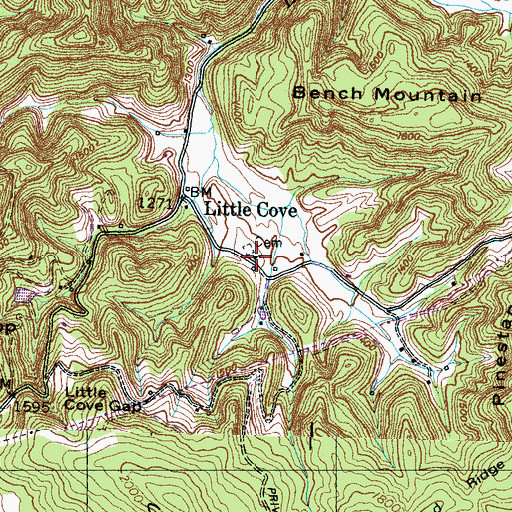Topographic Map of Little Cove Baptist Church, TN