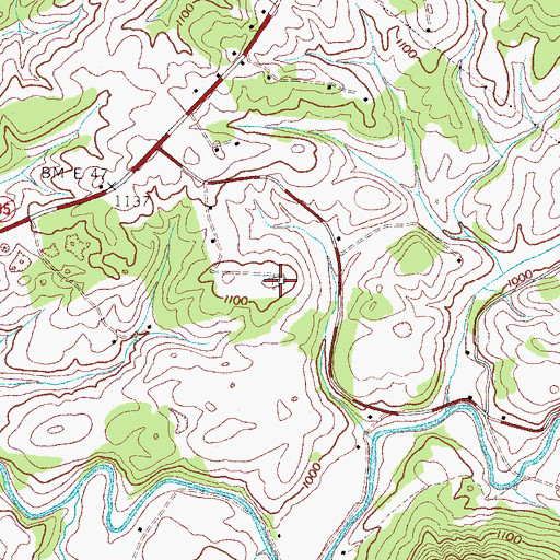 Topographic Map of Loveday Cemetery, TN