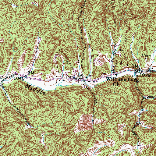 Topographic Map of McMahan Chapel Cemetery, TN