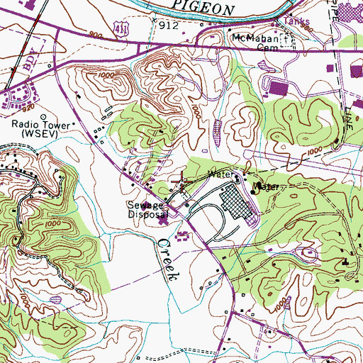 Topographic Map of New Salem Cemetery, TN