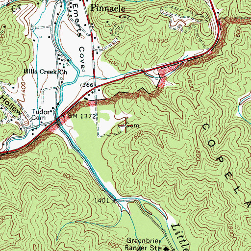 Topographic Map of Price Cemetery, TN