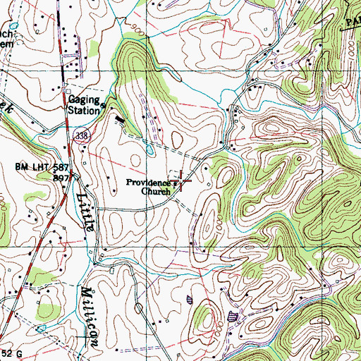 Topographic Map of Providence Cemetery, TN