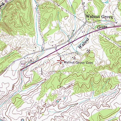 Topographic Map of Stafford Cemetery, TN