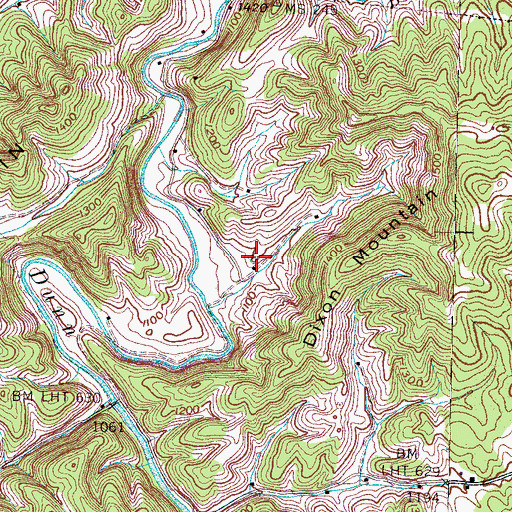 Topographic Map of Thomas Cemetery, TN