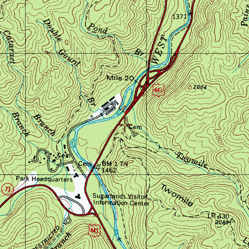 Topographic Map of I  N Trentham Cemetery, TN