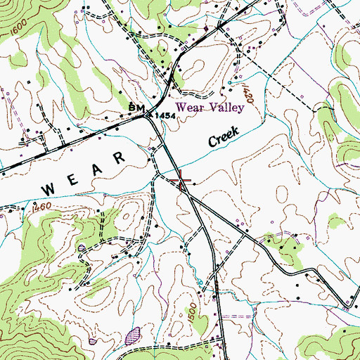 Topographic Map of Wear Cove Baptist Church (historical), TN
