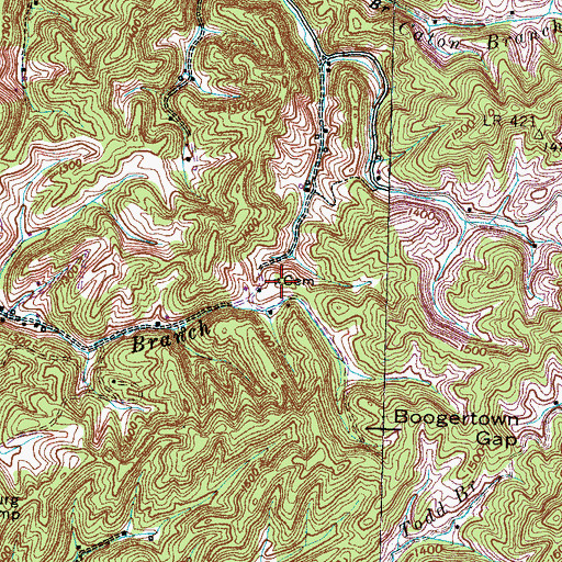 Topographic Map of Williams Cemetery, TN