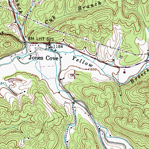 Topographic Map of Williams Cemetery, TN