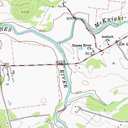 Topographic Map of Alexanders Mill (historical), TN