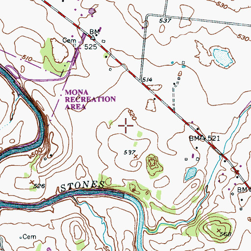 Topographic Map of Alford Cemetery, TN