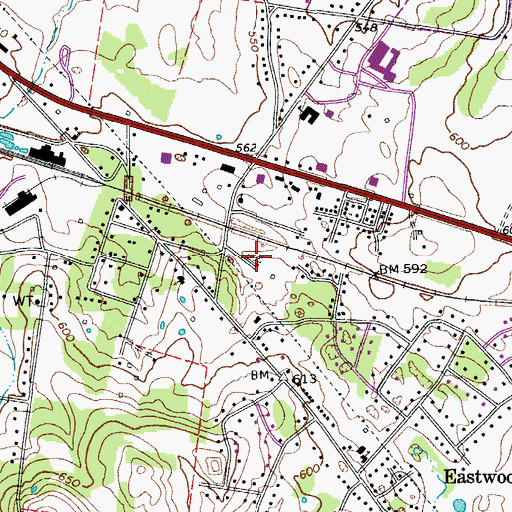 Topographic Map of Akin Cemetery, TN