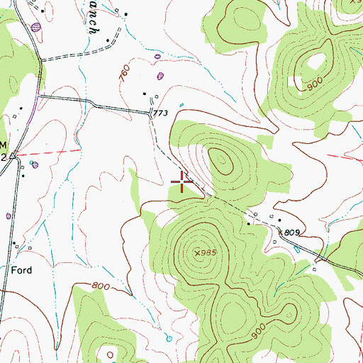 Topographic Map of Ashley Cemetery, TN