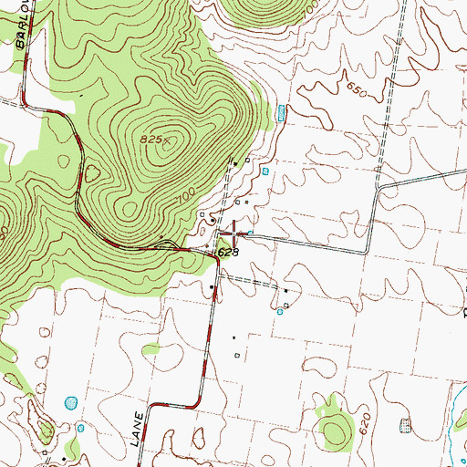 Topographic Map of Barlow Cemetery, TN