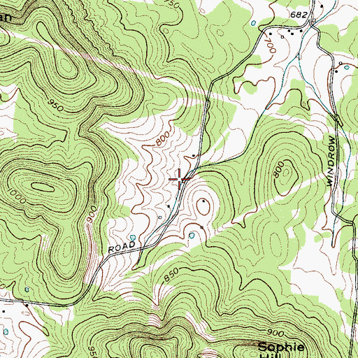 Topographic Map of Baskin Cemetery, TN