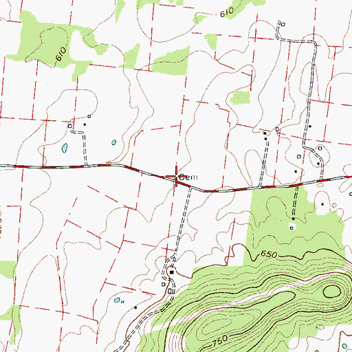 Topographic Map of Batey Cemetery, TN