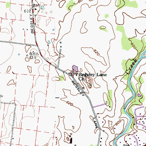 Topographic Map of Beesley Cemetery, TN