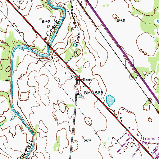 Topographic Map of Bell Cemetery, TN