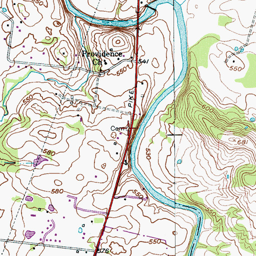 Topographic Map of Black Cemetery, TN