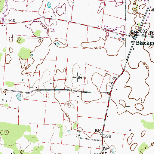 Topographic Map of Blackman Cemetery, TN