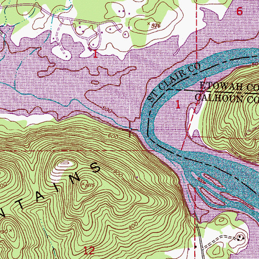 Topographic Map of Beaver Creek, AL