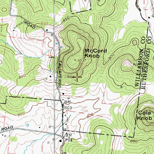 Topographic Map of Blue Sink, TN