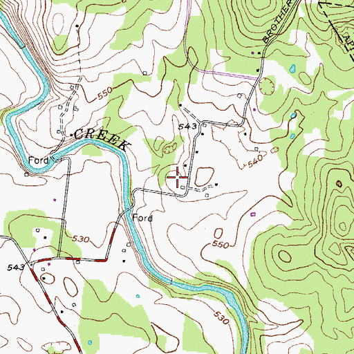 Topographic Map of Brothers Cemetery, TN