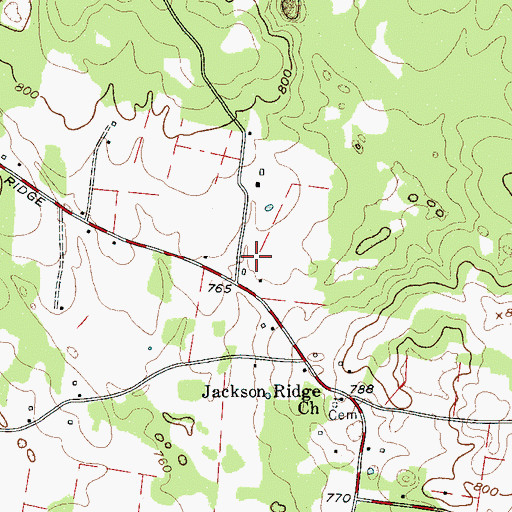 Topographic Map of Burns Cemetery, TN