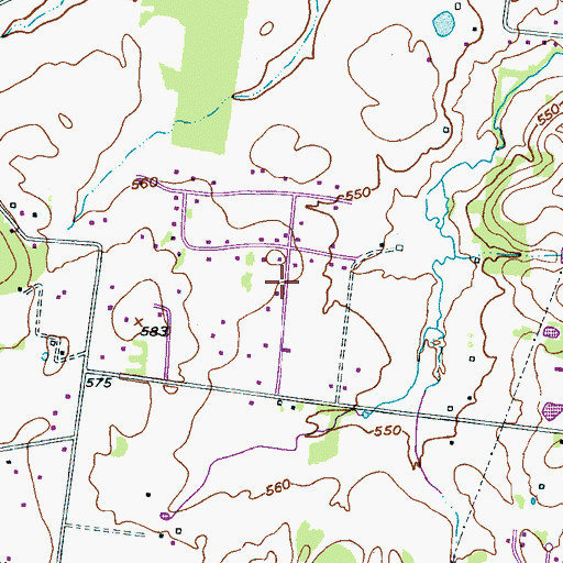 Topographic Map of Burrus Cemetery, TN