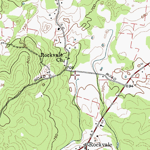 Topographic Map of Carlton Cemetery, TN