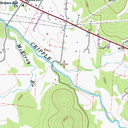 Topographic Map of Carnahan Cemetery, TN