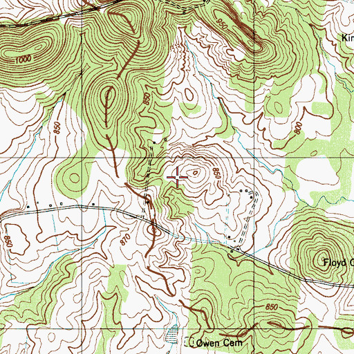 Topographic Map of Carson Cemetery, TN