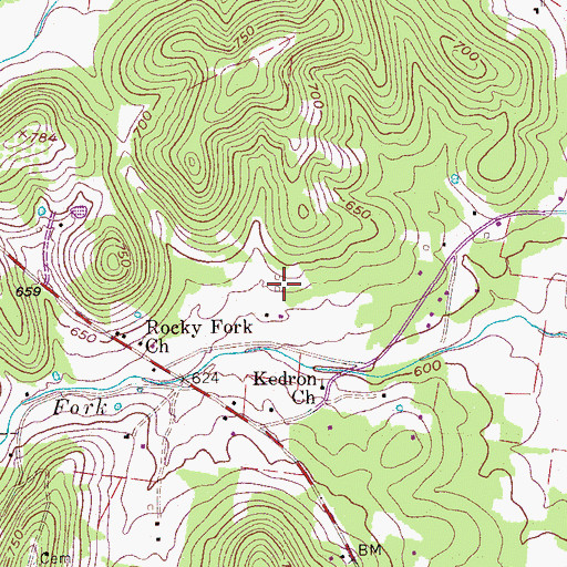 Topographic Map of Carter Cemetery, TN