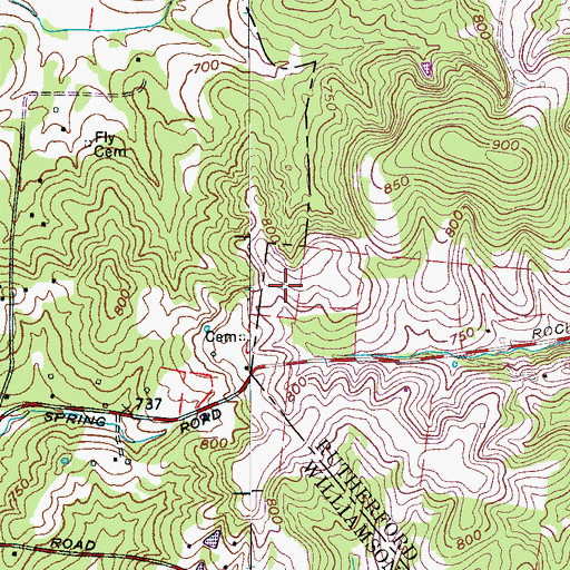 Topographic Map of Chrisman Cemetery, TN