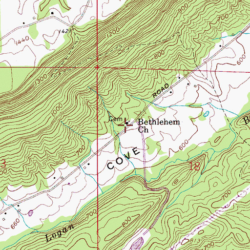 Topographic Map of Bethlehem Church, AL