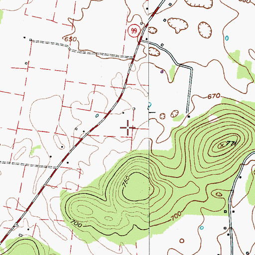 Topographic Map of Cocke Cemetery, TN