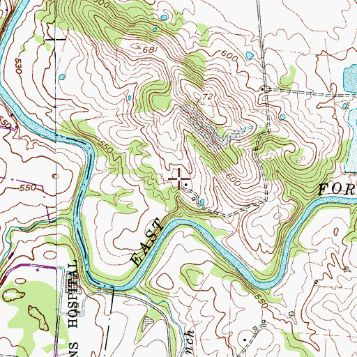 Topographic Map of Crawford Cemetery, TN