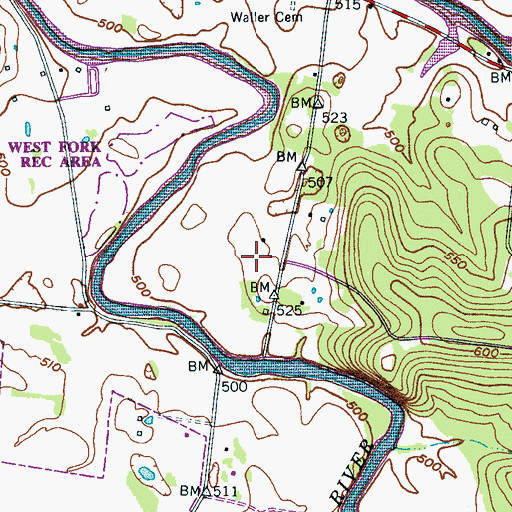 Topographic Map of Creech Cemetery, TN