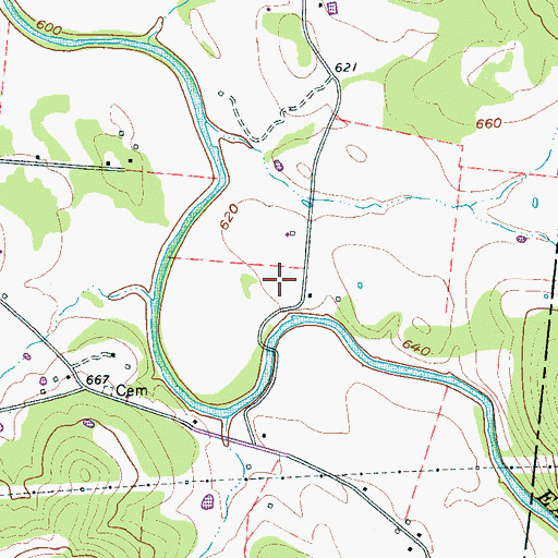 Topographic Map of Daniel Cemetery, TN