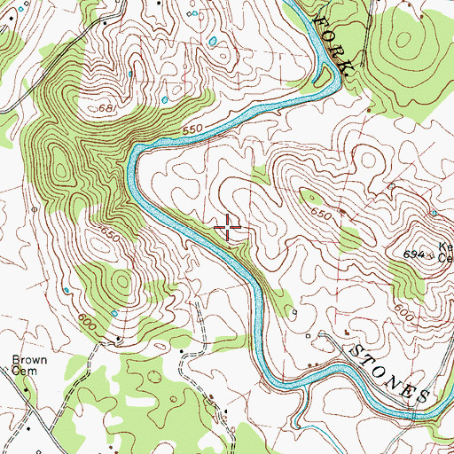 Topographic Map of Dill Cemetery, TN