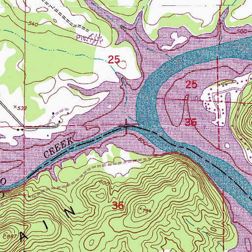 Topographic Map of Big Canoe Creek, AL