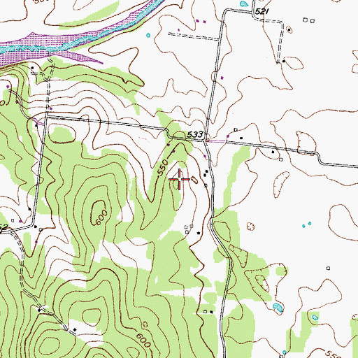 Topographic Map of EAdes Cemetery, TN