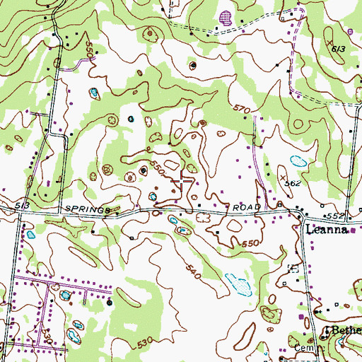 Topographic Map of Elliott Cemetery, TN
