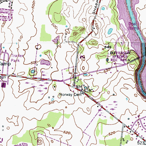 Topographic Map of Espey Cemetery, TN
