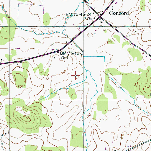 Topographic Map of Farris Cemetery, TN