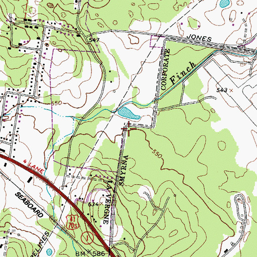 Topographic Map of Fergus Cemetery, TN