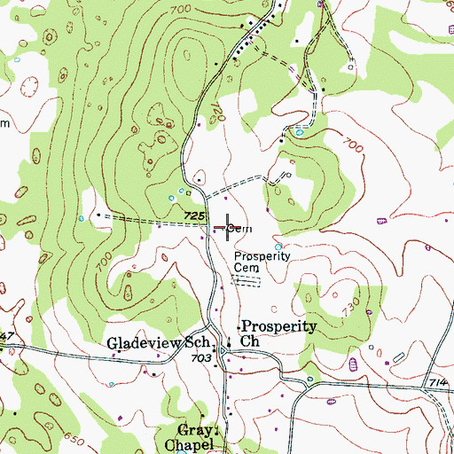 Topographic Map of Fleming Cemetery, TN